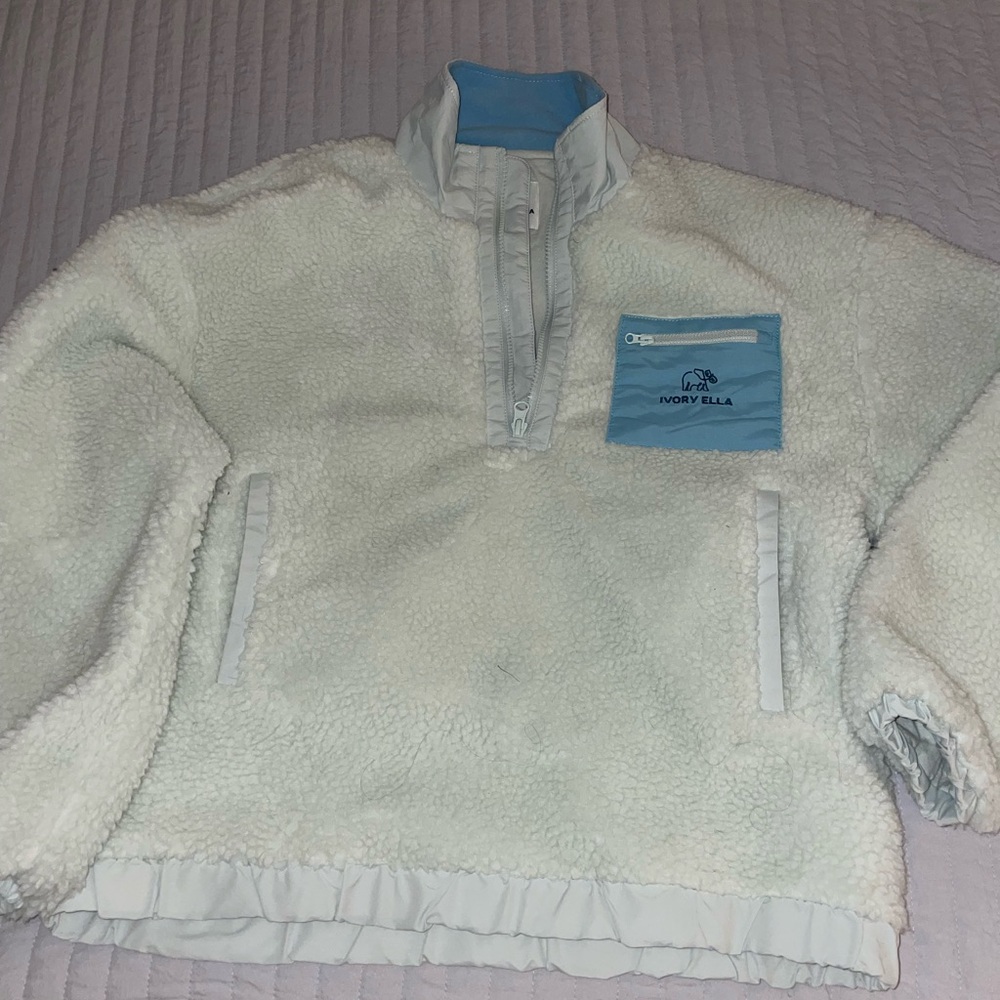 Ivory Ella mint Sherpa jacket